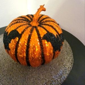 Brand New 6.5in Bling Sequined Bat Pumpkin